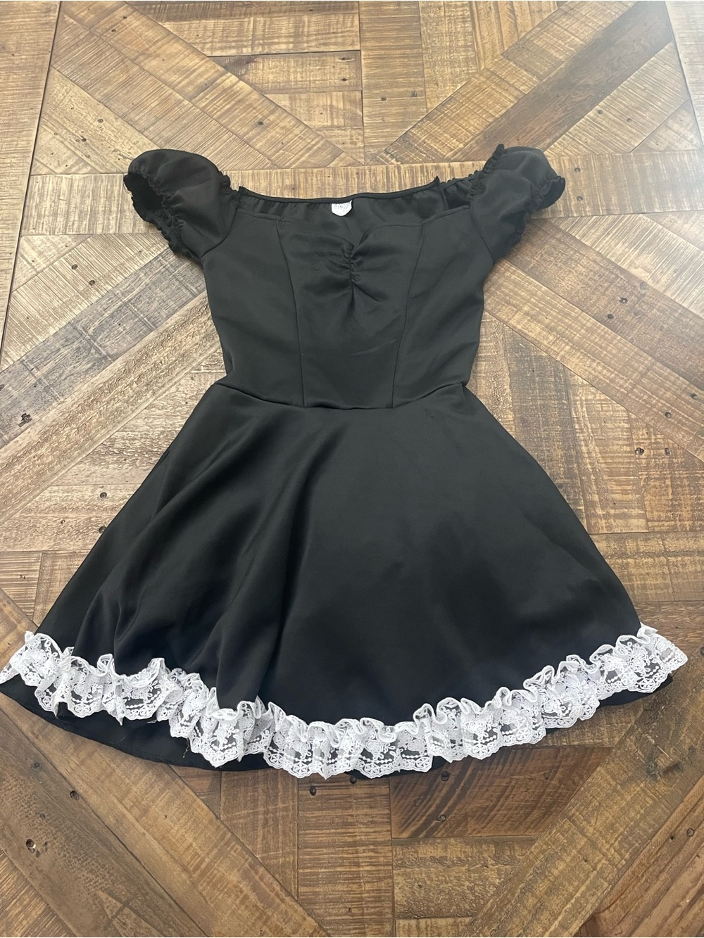 Spirit Halloween Black Milkmaid Costume Mini Dress